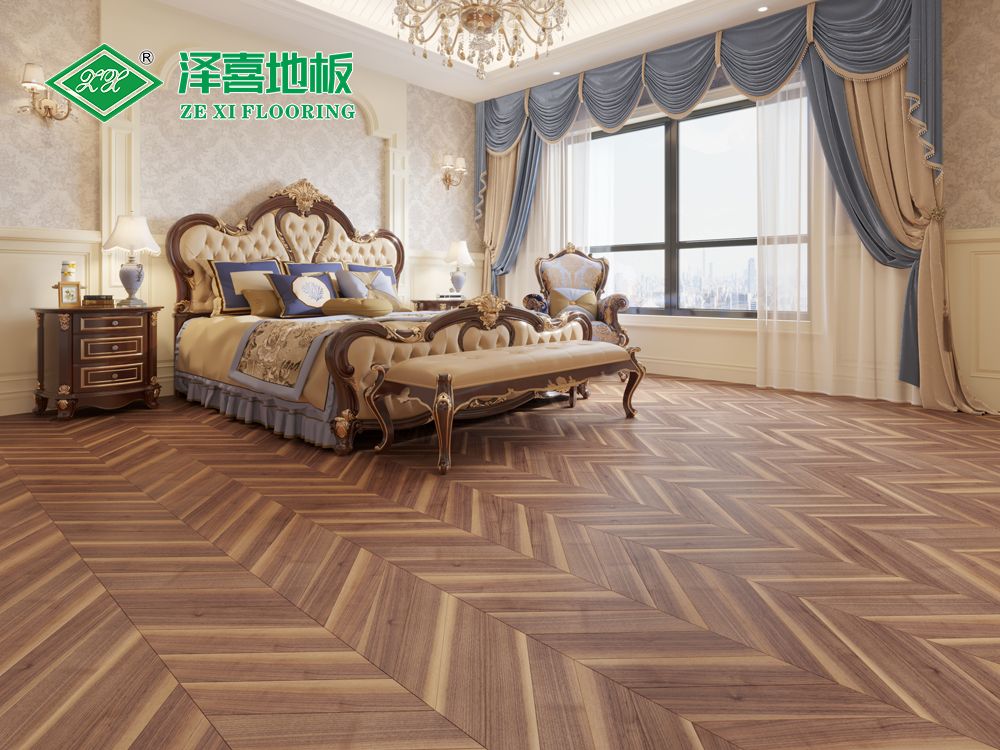 实木复合黑胡桃鱼骨拼 02